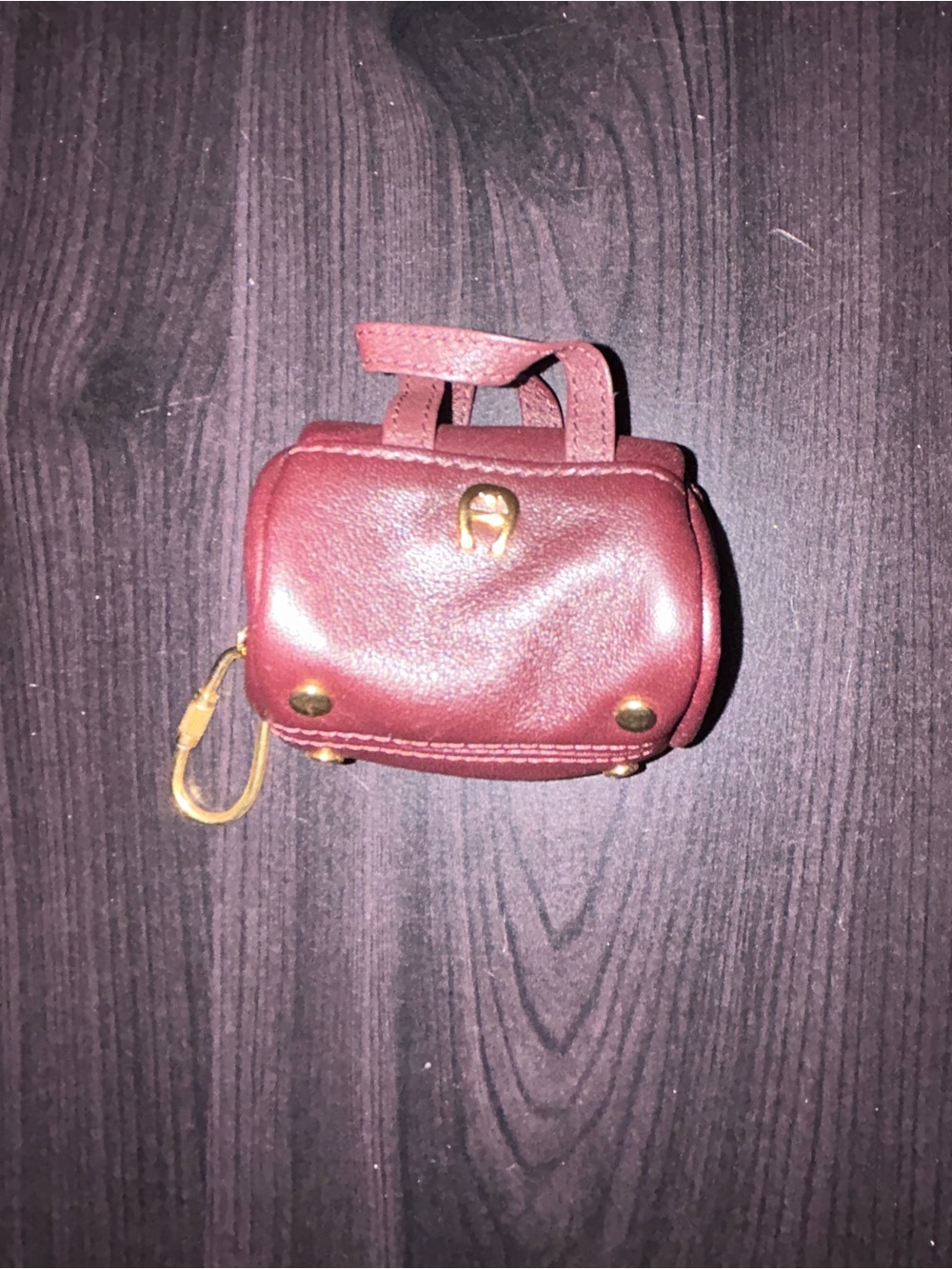 Vintage Etienne Aigner mini coin purse keychain